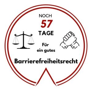 Logo: Noch 57 Tage für ein gutes Barrierefreiheitsrecht